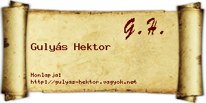 Gulyás Hektor névjegykártya